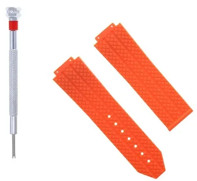 24mm Rubber Band Strap For 44-45mm Hublot H Big Bang Watch + Screwdriver Orange • $29.95