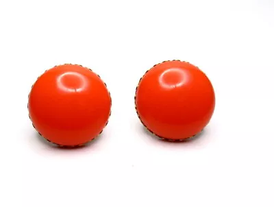 Vintage Orange Lucite Button Earrings Retro  • $0.99