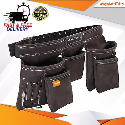 Leather Apron Tool Belt Heavy Duty Tool Pouch With Multi Pockets Work Pouch -113 • £19.99