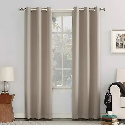 Sun Zero Easton Energy Saving Blackout Grommet Curtain Panel 40  X 63  Stone • $32.15