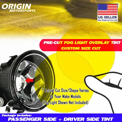 Yellow Fog Light Overlay Tint Covers Film For Ford Mustang Cobra Round 1999-2001 • $14.99