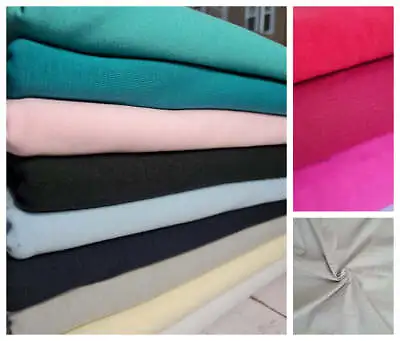 Solid Plain Cotton Spandex Stretch Jersey Knit Oeko-Tex Fabric X 1/2 M • £5.10