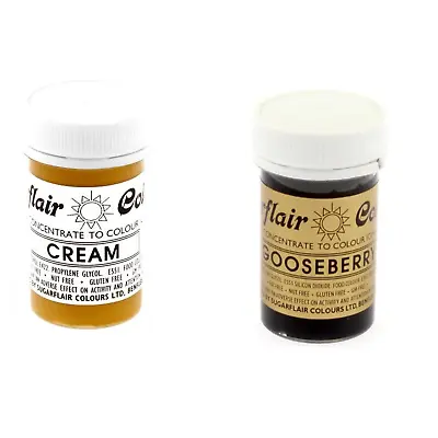 Sugarflair Paste Gel Edible Food Colouring Colours Icing - Cream & Gooseberry • £6.69