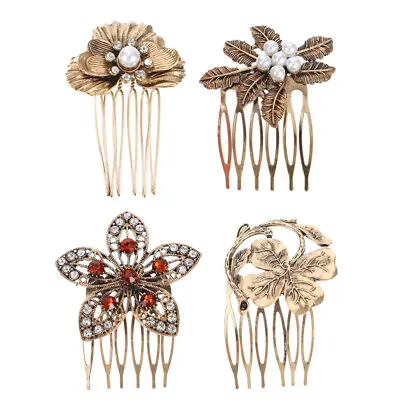 4PCS Headdress Vintage Elegant Pearl Hair Clip Hair Decorations Hair Combs • $10.44