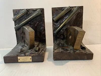 Maritime Relic Coverd Book Ends  From S.S. Larchmont Sunk Feb. 1907. • $250