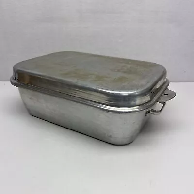 WEAR EVER Vintage 2 Pc Aluminum Roaster Pan 918 & 818 15.5 X11 X6  USA • $16.99