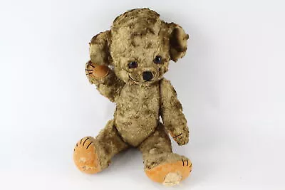 Merrythought Cheeky Bear Artificial Silk Jointed  1950s W/ Glass Eyes Ear Bells • £25