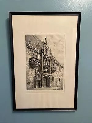 Original Signed Ch Mollet Nancy Le Palais Ducal Early 19th Century  • $45