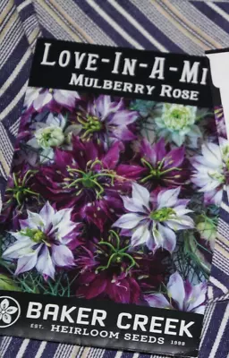 2024 Baker Creek Heirloom Flower Seeds Love In A Mist Mulberry Rose Sealed 1 Pkt • $3.50