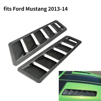 For 2013-2014 Ford Mustang Engine Hood Cover Vent Carbon Fiber Look (NOT FOR GT) • $28