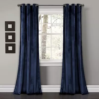 Lush Decor Prima Velvet Curtains Color Block Room Darkening Window Panel 84  • $38.99