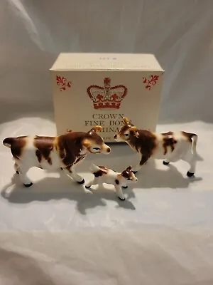 3 1960's Vintage Cow Miniature Bone China Japan Animals Crown Box! Nos • $29.99