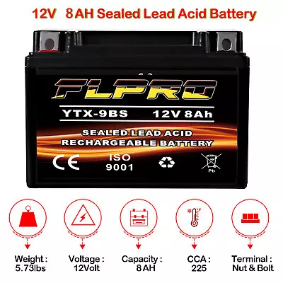 YTX-9BS Battery Maintenance Free For Motorcycle Honda Suzuki ATV Polaris YTX 9BS • $35.28