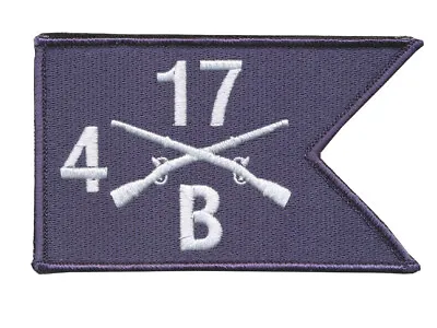 B Co 4-17 Infantry 4th BN 17th Infantry Reg Hook & Loop Guidon Patch - 5  X 3  • $8