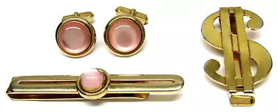 Swank Cufflinks Tie Clip Pink Cabochon Money Clip $ Unbranded • $24.95