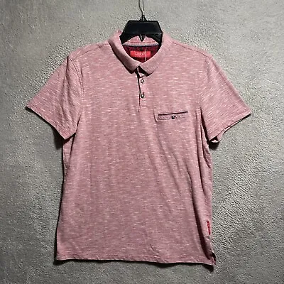 Bruno Milano Polo Shirt Mens Medium Light Red Short Sleeve Pocket Pullover • $4.99