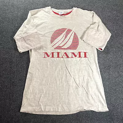 Vintage Velva Sheen Miami Medium Gray Short Sleeve Graphic T-Shirt • $22.99