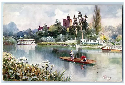 C1910 Boat The Picturesque Thames Bray Maidenhead Oilette Tuck Art Postcard • £9.46