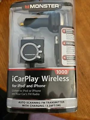 Monster ICarPlay Wireless 1000 FM Transmitter For IPod And IPhone  NEW • $12