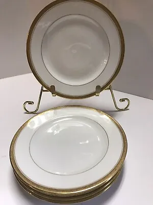 Set Of 5 Antique C Ahrenfeldt Depose Limoge Bread Plates White/ Gold Rim 6 1/2” • $32