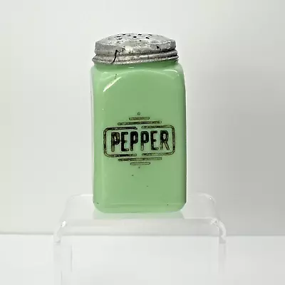 Vtg 1940s McKee Jadeite Green PEPPER Shaker Glass Retro Range Shaker • $55