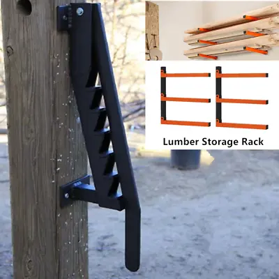 Manual Log Splitter Wall Mount Log Separator/ 3-level Lumber Storage Metal Rack • £57.99