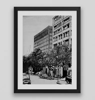 London Architectural Drawing Framed At A4  • £35