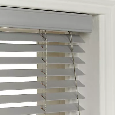 Sunflex 25mm Slat Real Wood Venetian Blind 180cm Wide X 160cm DOVE GREY Finish • £29.95