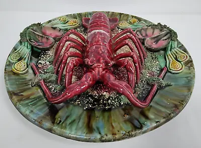 Majolica/Palissy Portugal Lobster Plate. Large 12  / 30 Cm Vintage - C29 • £85