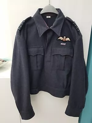 WW2 RAF Blue Grey Pilot's Battledress Jacket & Hat Group Captain DFC 46  Chest • £129.99