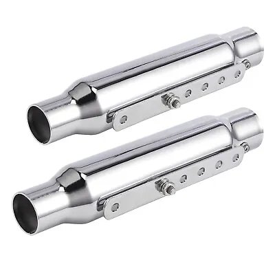 2pcs 12  Motorcycle Exhaust Muffler Pipe Silencer Tapered For Harley Cafe Racer • £51.95