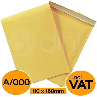 Dihl A000 110 X 160mm GOLD YELLOW PADDED BUBBLE ENVELOPES BAGS MAILING POST • £5.49