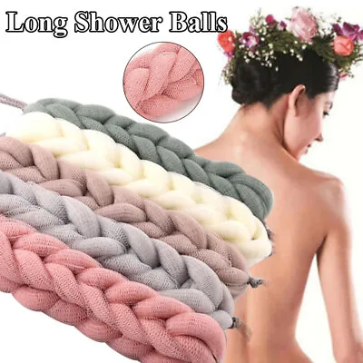 Back Scrubber Bath Shower Mesh Sponge Exfoliating Body Brush Wash Puff Spa  US • $5.91