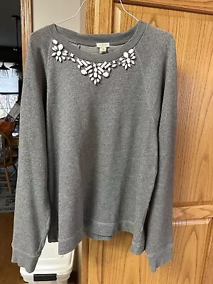 J. Crew Embellished Jeweled Sweatshirt Worn Twice XL • $6