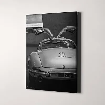 Mercedes Benz 300 SL Wing Doors Vintage Classic Cars Canvas Wall Art Print • $49