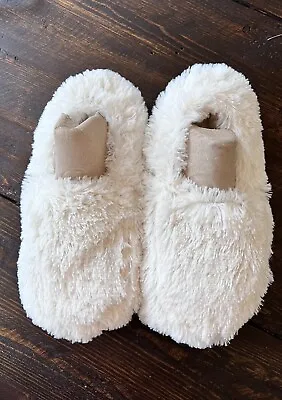 Warmies Lavender Scented Microwavable Slippers Cream Women's Size 6-10  NEW • £13.14