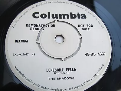 The Shadows LONESOME FELLA MEGA RARE 1959 DEBUT SINGLE DEMO COPY NEAR MINT HEAR • £13.50