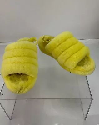 UGG Yellow Curly Sheepskin Oh Fluffita Slippers 10 • $35