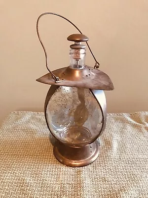 Vtg Mid Century Modern Brass Tone Musical Glass Decanter Plays  How Dry I Am  • $35