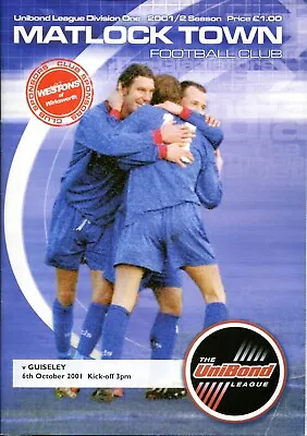 Matlock Town V Guiseley 06/10/01 Northern Premier Division 1 • £1.75