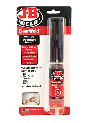 £6.68 • Buy High Quality JB Weld Clear Glue Quick-Setting Epoxy Metal Glass Plastic 14ml