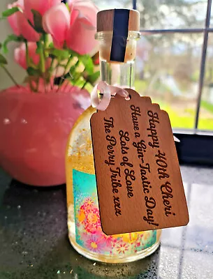 Personalised Bottle Tag Birthday Gift Unusual Alcohol Gin Keepsake 18th 21st 30 • £4.99