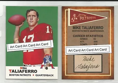Mike Taliaferro Boston Patriots 2024 Football Art Card 1969 Style • $5.69