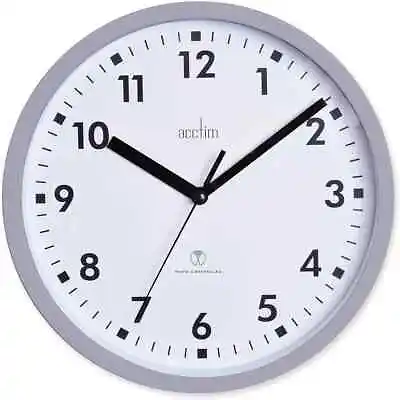 Acctim 74667 Nardo 20cm Radio Controlled Grey Wall Clock • £18.68