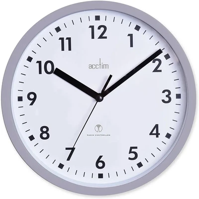 Acctim 74667 Nardo 20cm Radio Controlled Grey Wall Clock • £18.68