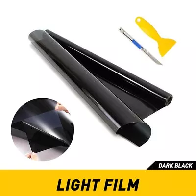 Gloss Light Black Headlight Smoke Taillight Fog Light Tint Film Vinyl 12 X 72 • $10.44