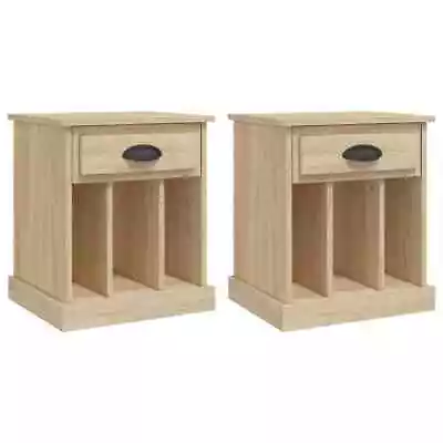 2x Wooden Bedside Tables Drawers Storage Side Cabinets Bedroom Nightstand Oak • $112.37