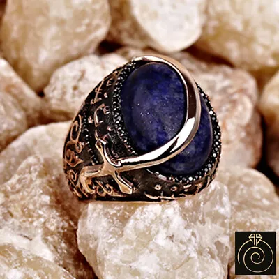 Sulemani Sword Lapis Lazuli Ring Seal Ottoman Historical Islam Warrior Signet  • $601.38