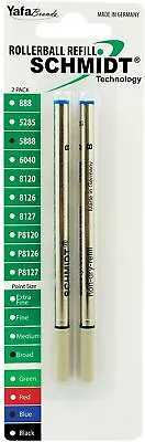 Schmidt 5888 Metal Rollerball Pen Pen Refill 2 Pack Broad Point Sealed Packs • $9.95