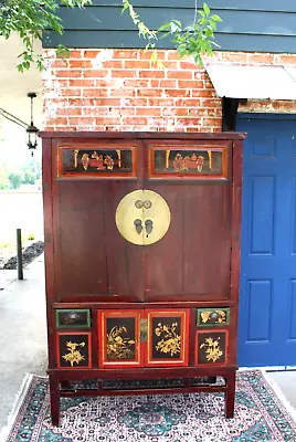 Chinese Antique 4 Drawer 4 Door Armoire / Cabinet • $2500